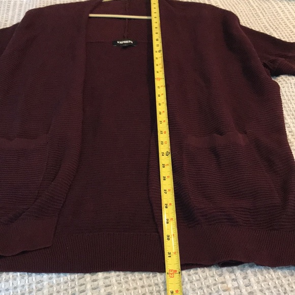 Burgundy EXPRESS Cardigan Sweater - Picture 11 of 13